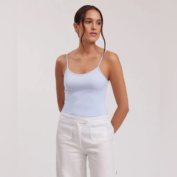 NEW Anne Fontaine Cintia Thin Strap Azure Blue Camisole Size 36 - Picture 1 of 7